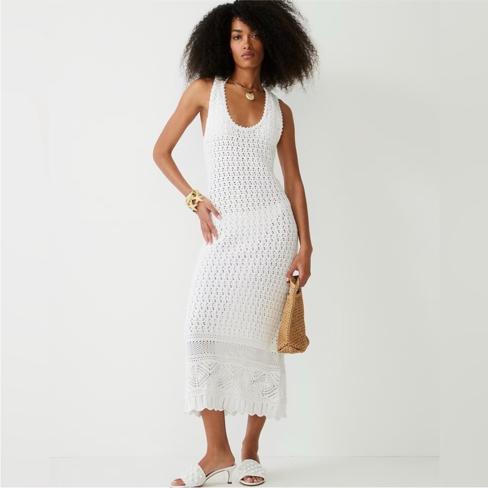 J.Crew White Crochet Maxi Dress